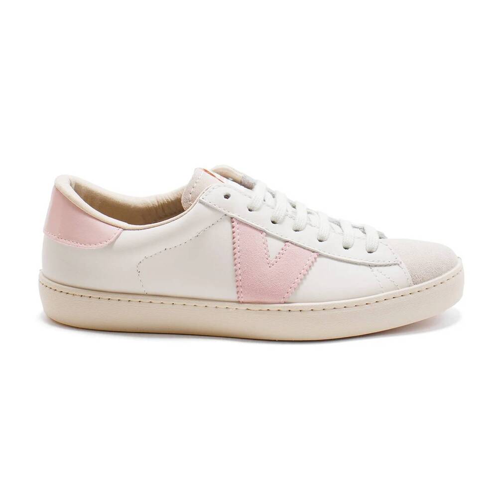 NEW VICTORIA women's berlin casual low top leather sneakers in petalo